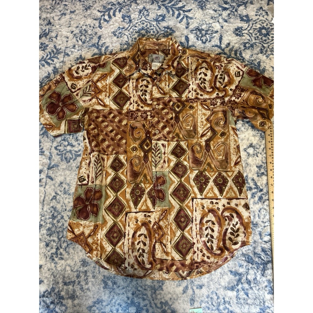 The Territory Ahead Mens XL Abstract Tribal Print Short Sleeve Button Up Shirt